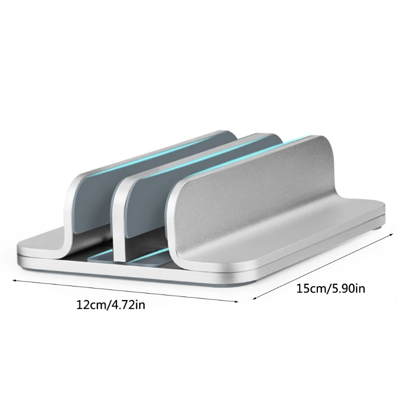 

Metal Vertical Laptop Stand Double Desktop Stand Holder 5-30mm Width Adjustable