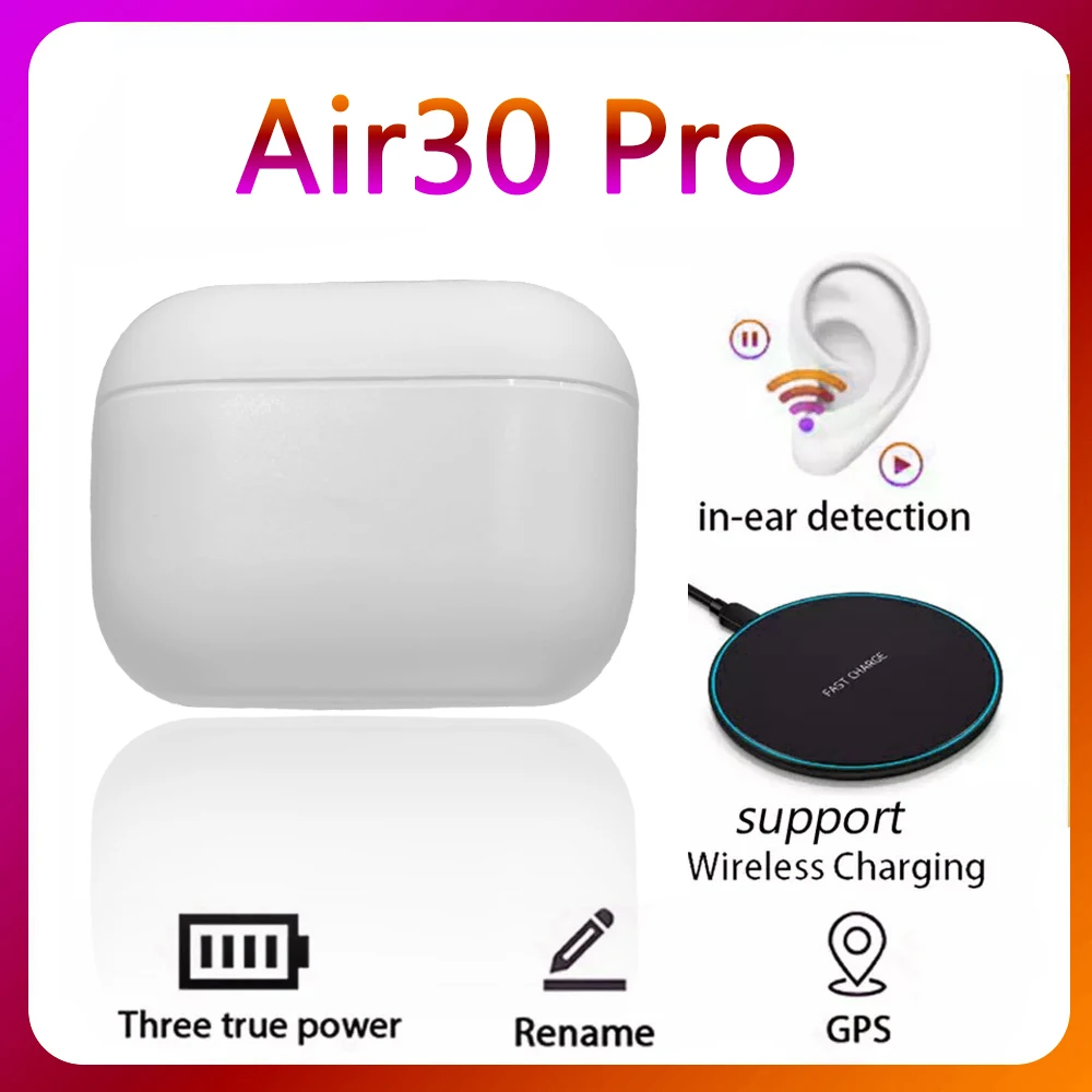 

Air30 PRO TWS Wireless Bluetooth Earphone Super Earbuds with Charging Case Light Sensor Pk I9000 I99999 Pro Max Air 3 Ear Buds