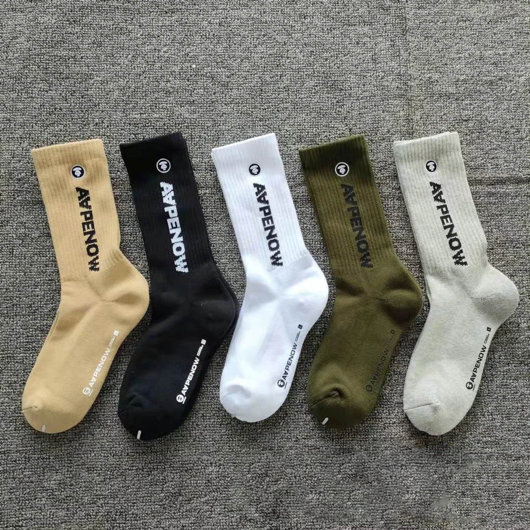 

Fashion Brand embroidery Towel Bottom High gang Sports Socks Letter printing Men and Women Outdoor Running Socks Bape Socks