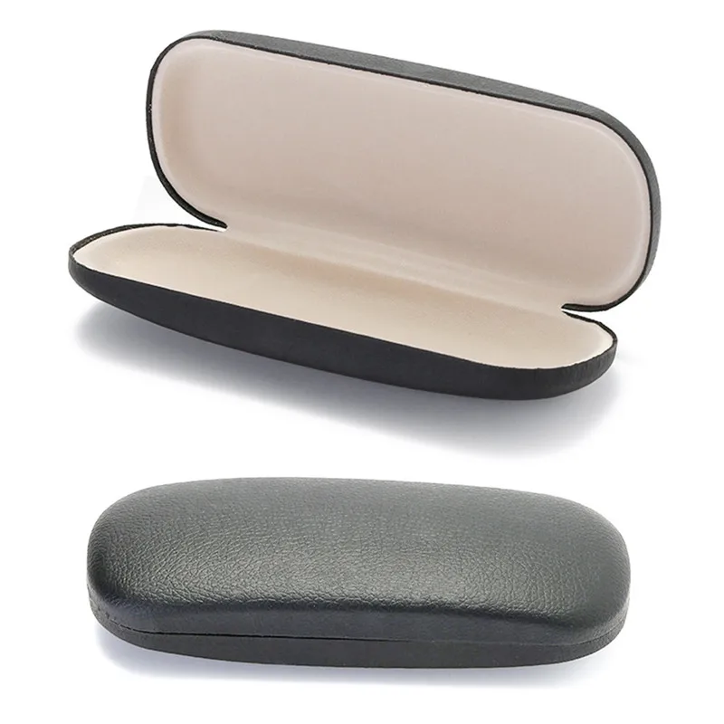 

Black Leather Glasses Case Compression Iron Box Reading Glasses Case Organizer for Sunglasses