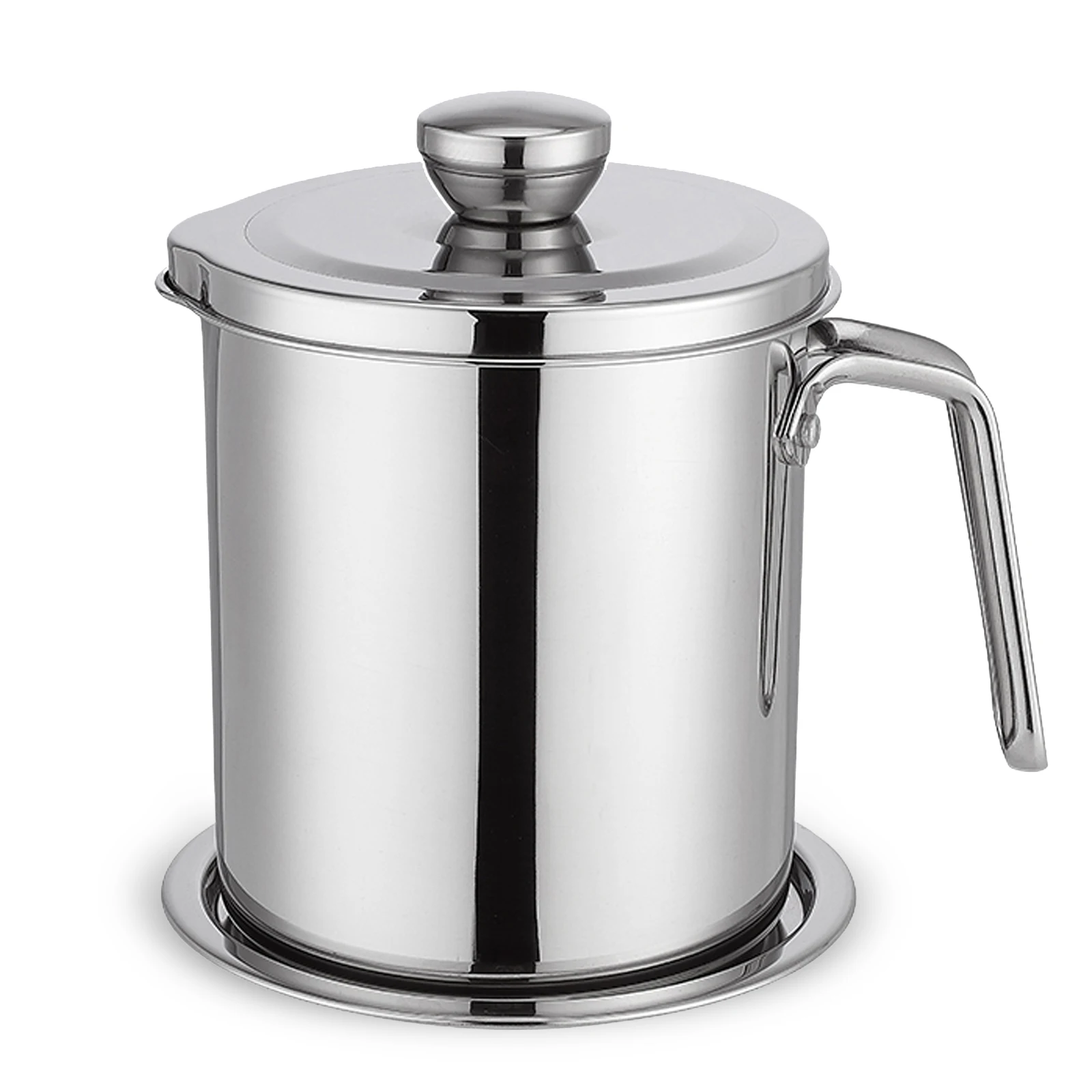 

Stainless Steel Grease Container with Strainer ,1.8L/1.2L Condiment Container Large Capacity Filter for Kitchen Cooking