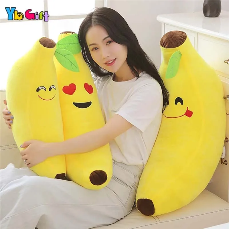 Kawaii Плюшевые игрушечные фрукты Еда желтый банан плюшевые растения подушки для