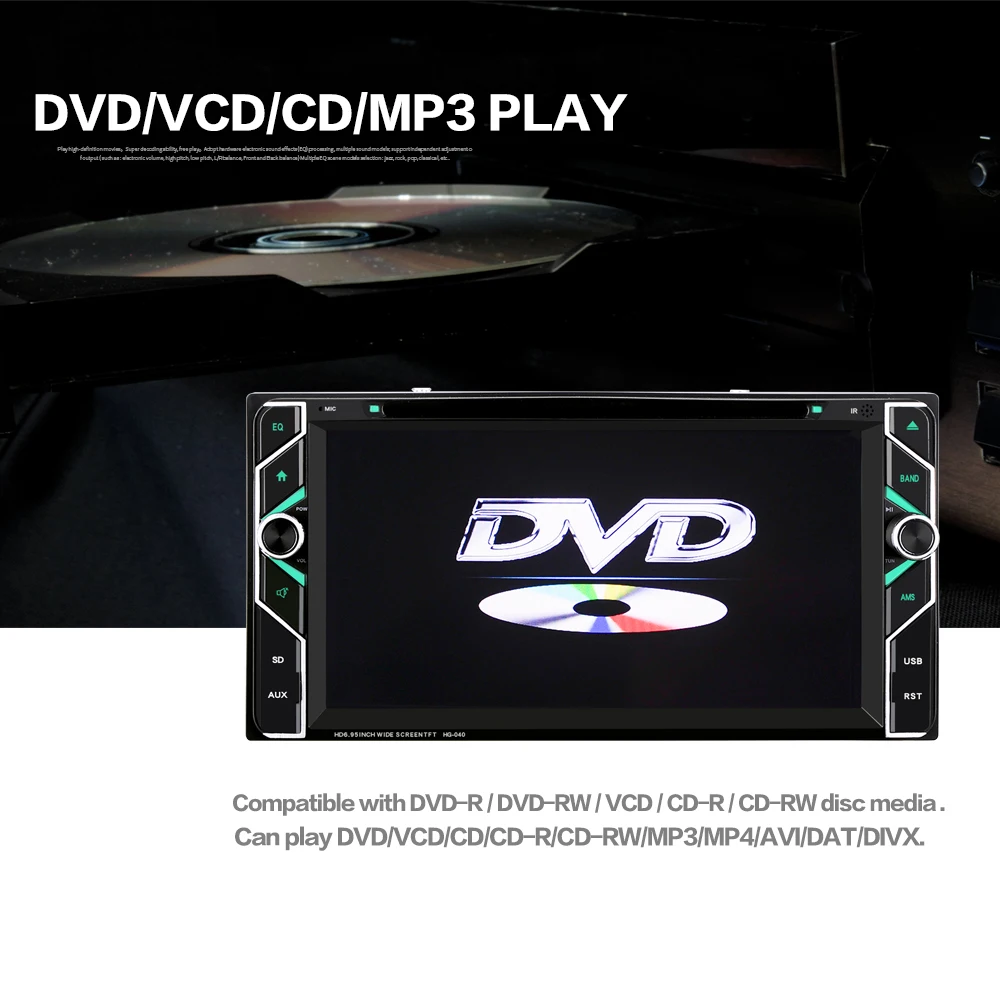 Автомагнитола 2 Din с поддержкой TF Bluetooth DVD-плеером для Toyota Corolla Camry MR2 Prado RAV4 Yaris 7''