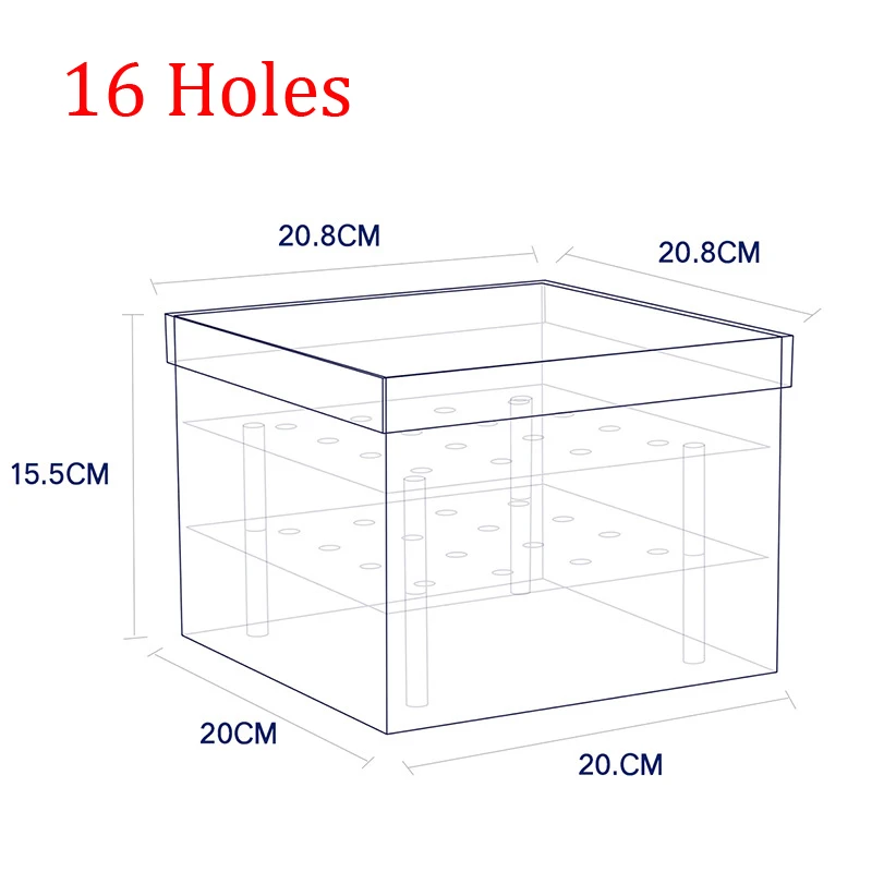 16 holes flower box Акриловая Цветочная коробка, коробка розы, лучшая Подарочная коробка для девушки, Декоративная Прозрачная бонсай, горшок, квадратная Цветочная коробка, цветочная упаковка, подарочная коробка - Цвет: 16 holes flower box