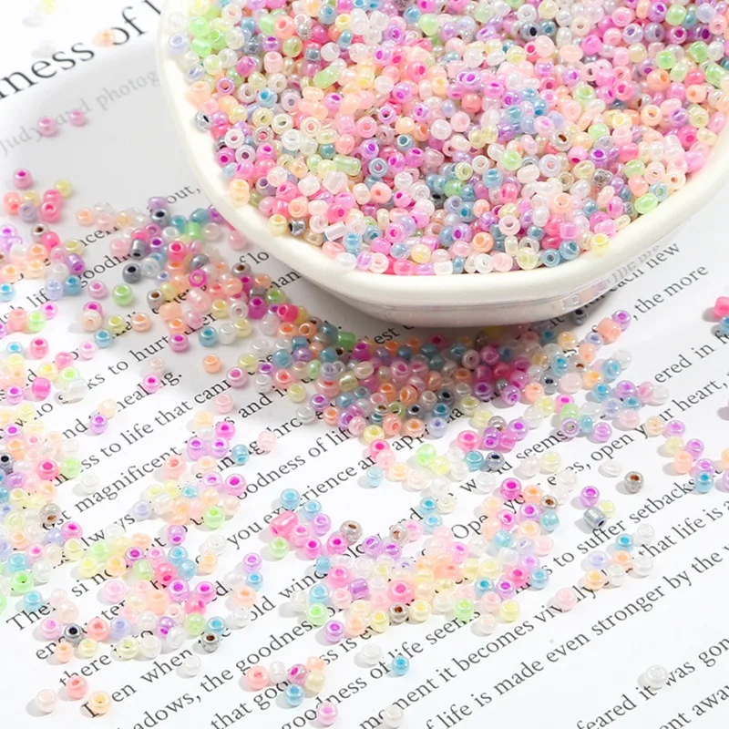 

Hot 2/3mm Cream Czech Spacer Glass Seed Beads Jewelry Hand DIY For clothing necklaces bracelets Sewing Accessories