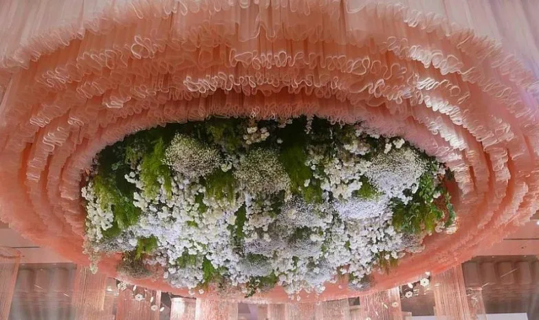 Свадебные потолочные Висячие снежные газовые вуали облачные верхние фоны