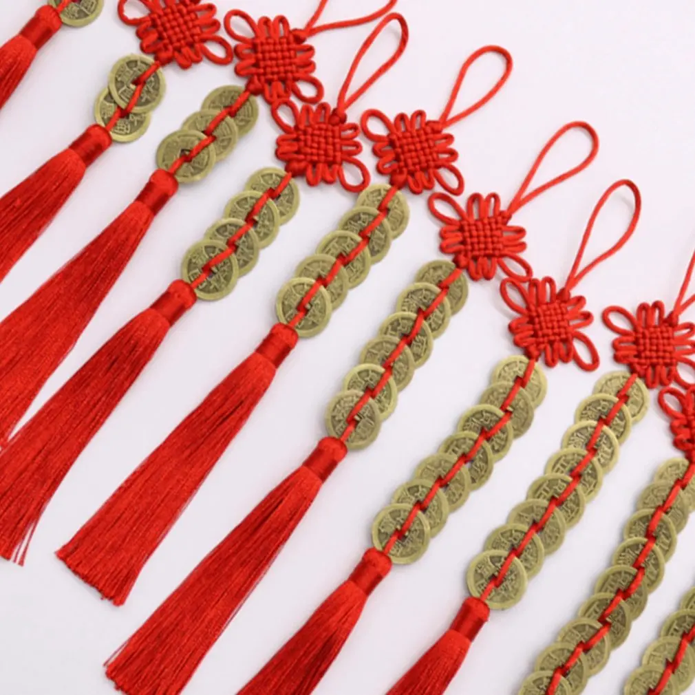 Китайский узел античная медь деньги кисточкой кулон маленький император