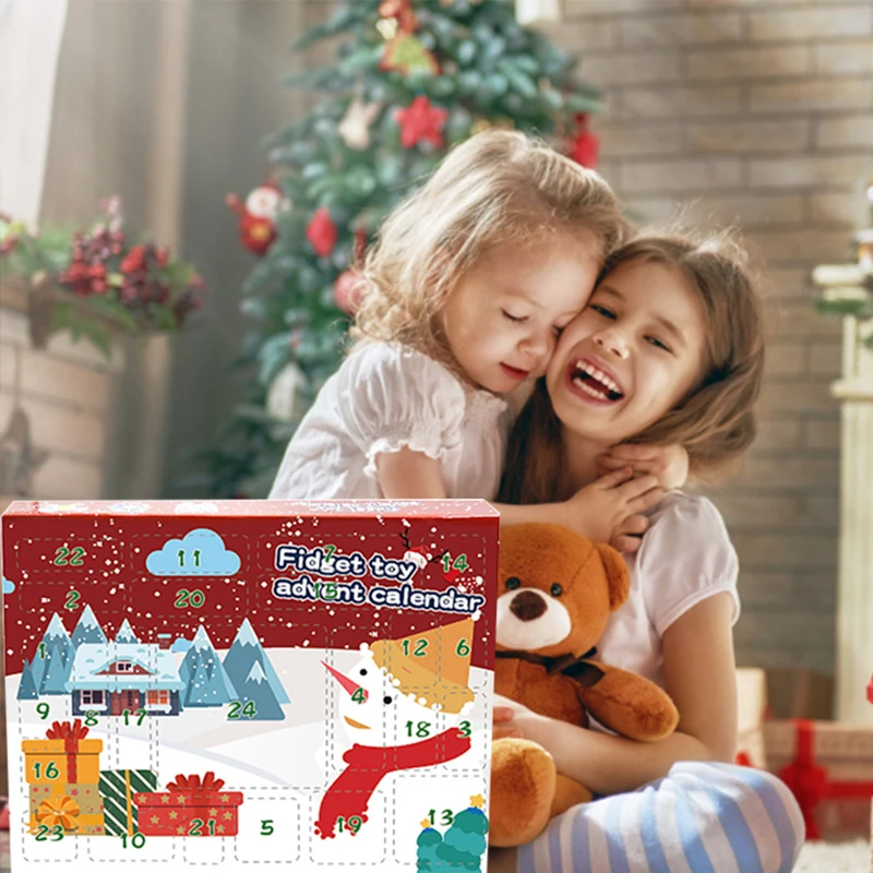 Juego de juguetes antiestr&eacute;s para ni&ntilde;os, caja de regalo de Adviento con calendario de cuenta atr&aacute;s, sensorial especial para Navidad y vacaciones-3