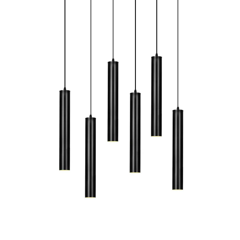 Светодиодная Подвесная лампа для кухонного островка длинная трубка украшение