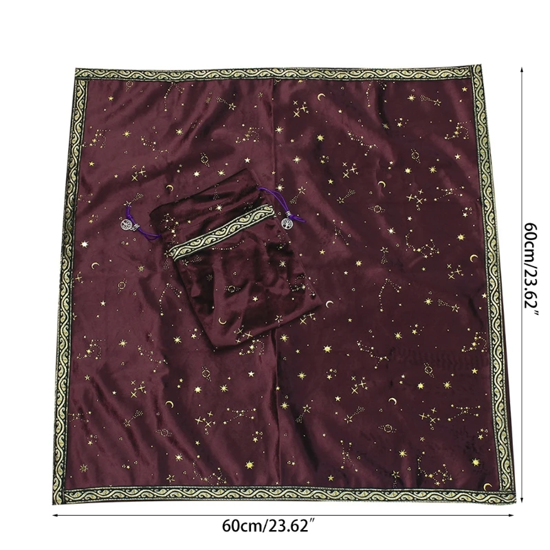 

Ta-rot Pad Dowsing Board Divination Metaphysical Altar Ta-rot Game Tafelkleed Supplies,Square Shape Velvet