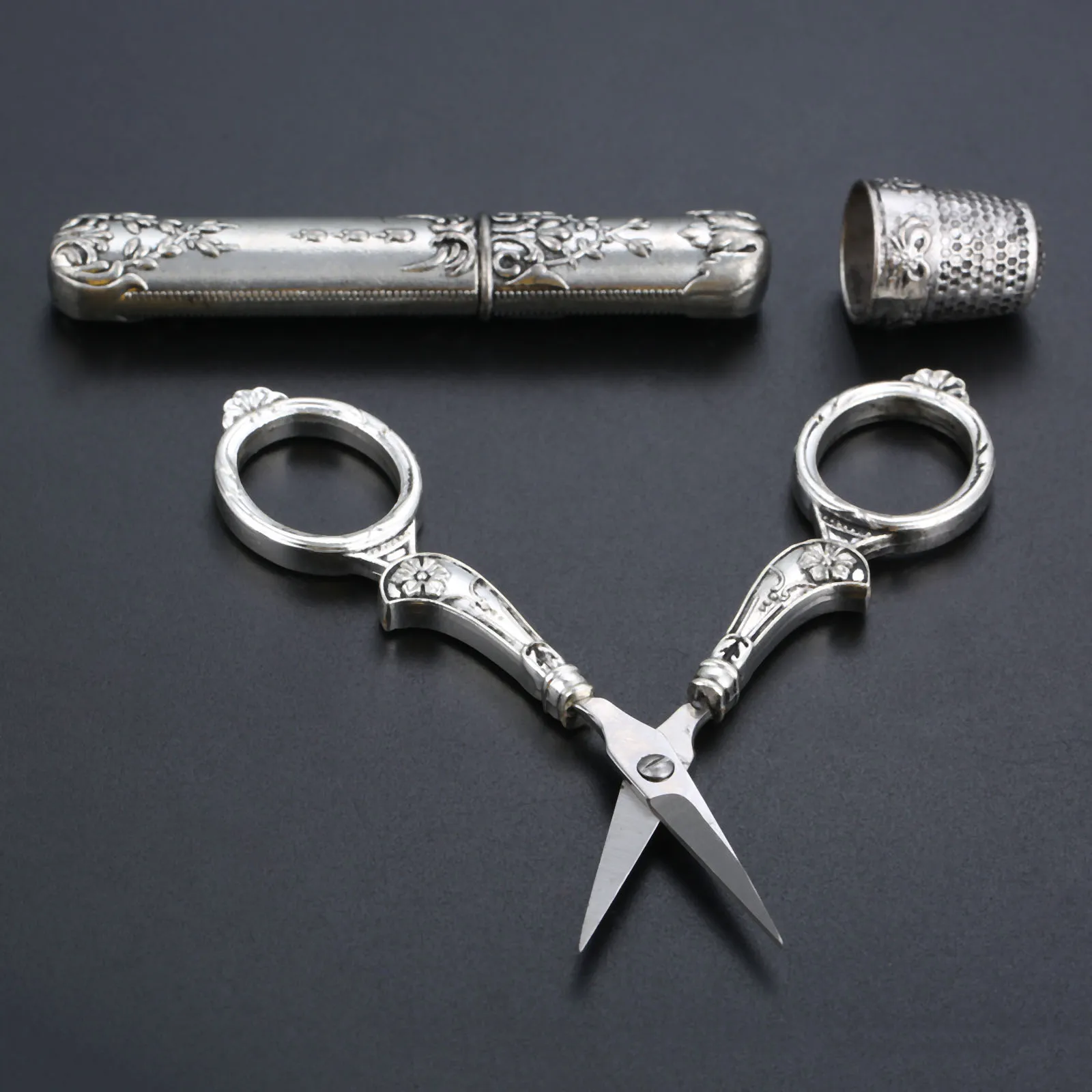 3 предмета в комплекте швейный набор инструментов Винтаж ножницы наперсток для