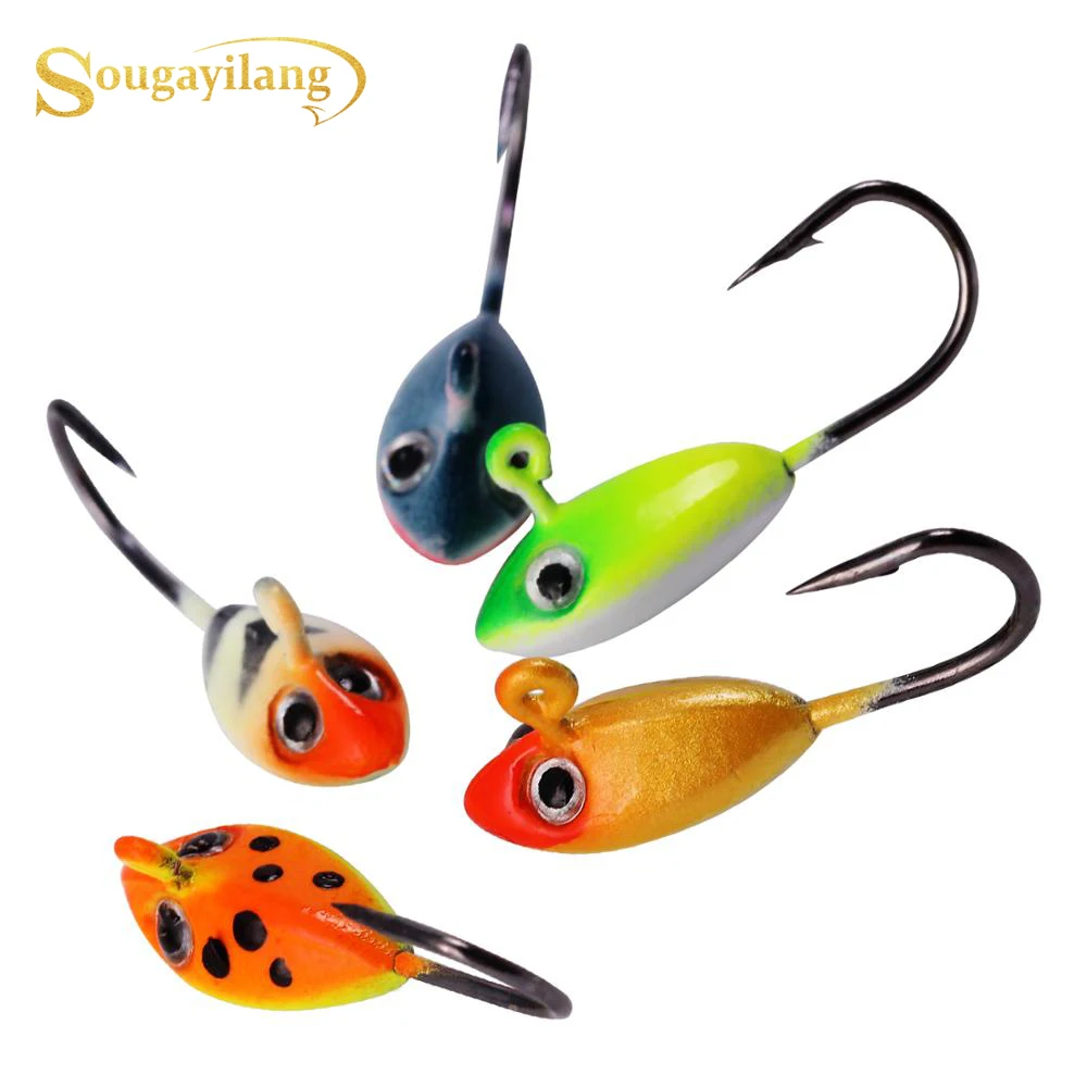 Sougayilang 5 шт. приманка для ледовой рыбалки цветная зимняя 1 54 г 18 мм 3D глаза жесткая