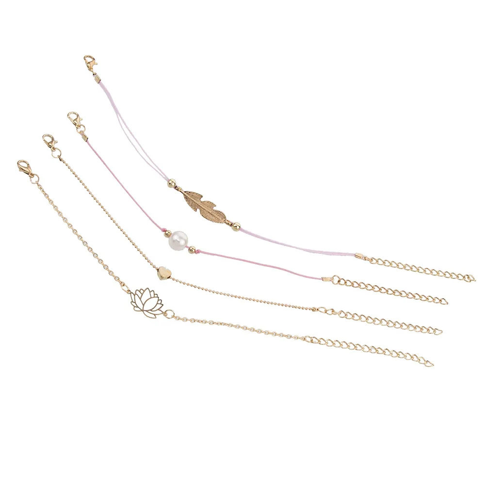 В богемном стиле лотоса браслеты и для женщин модные золотые Цвет женские