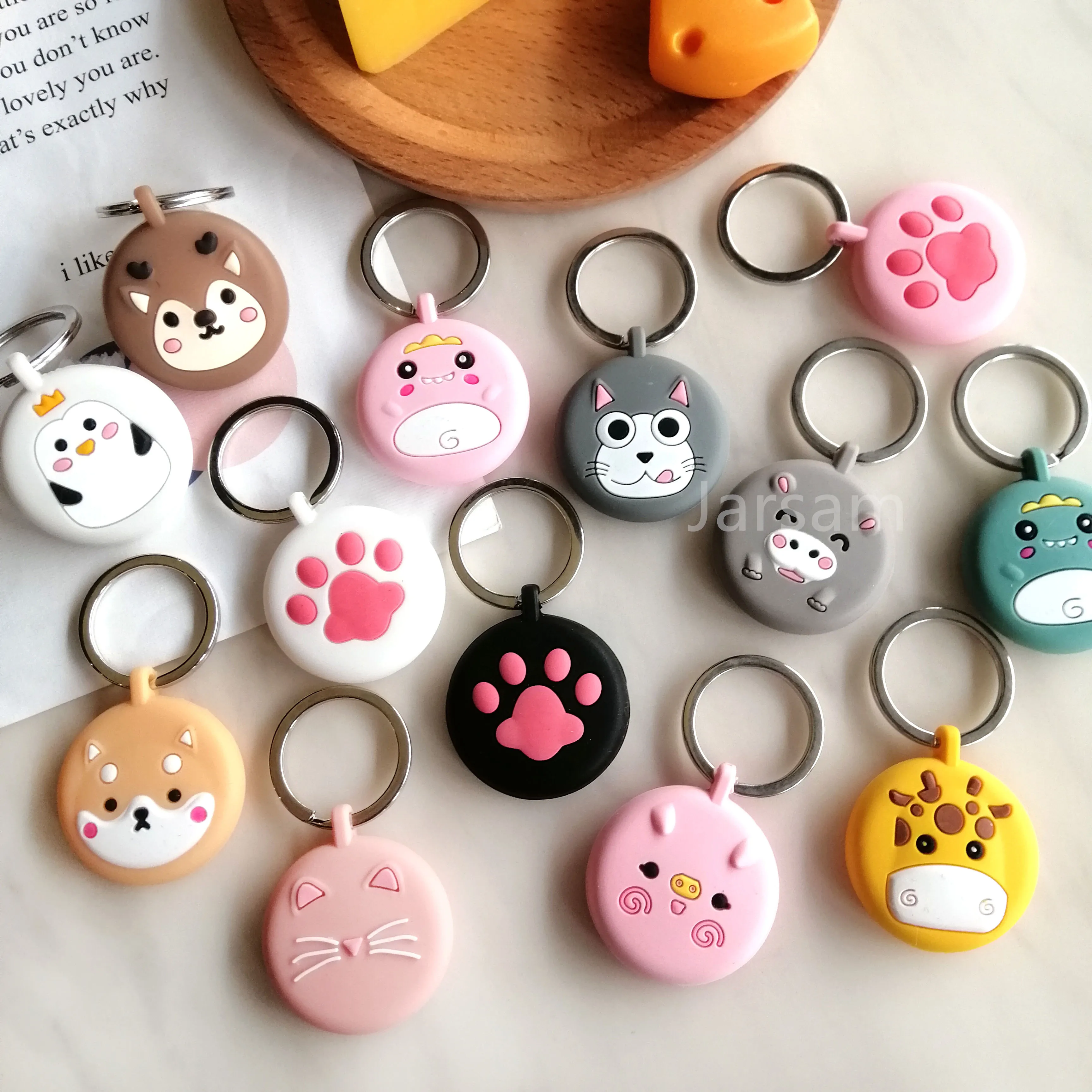 

For AirTags case cute cartoon Protection Silicone soft Shell keychian For Air Tag accessories Protective