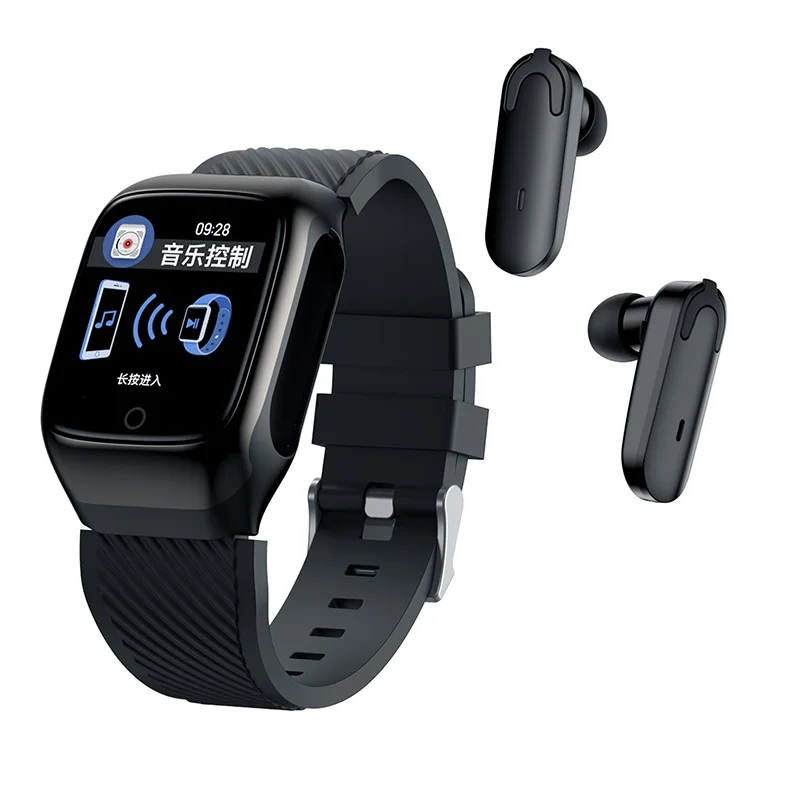 Наручный браслет-часы A300 с беспроводными наушниками TWS и функциями Bluetooth, измерения сердечного ритма, кровяного давления, подсчет шагов и анализ сна PSG.