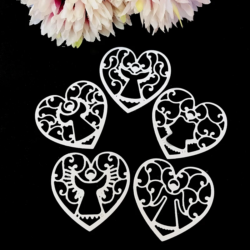 5 шт./металлические резные штампы высечки новый дизайн сердца ангела скрапбукинг