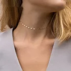 Женское Ожерелье-чокер золотого цвета из нержавеющей стали 316L цепь до ключиц простая самая модная сексуальная Бижутерия Аксессуары для выпускного вечера