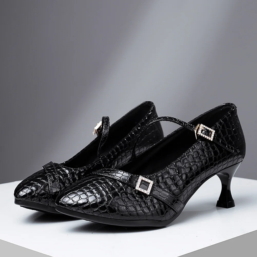 HIPPOSEUS Dance-Shoes Women Latin Girls Tango Femal Salsa Ballroom Dance Shoes Party Soft Sole Modern Dancing Shoes 6.5cm Heels