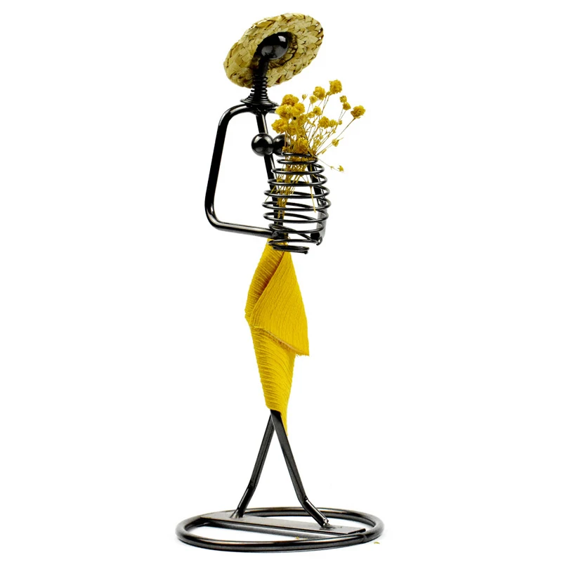 Европейские Железные мужские цветочные горшки с персонажами ручной работы