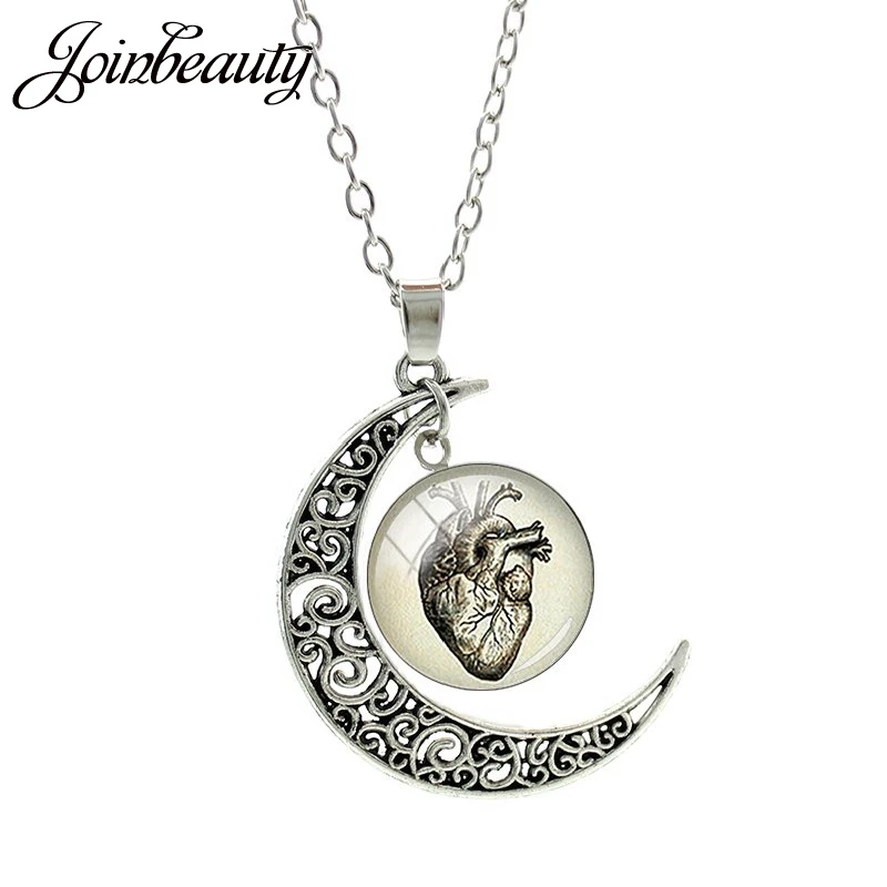 Ожерелье JOINBEAUTY с кулоном в виде человеческих органов сердца мозга фото Луны