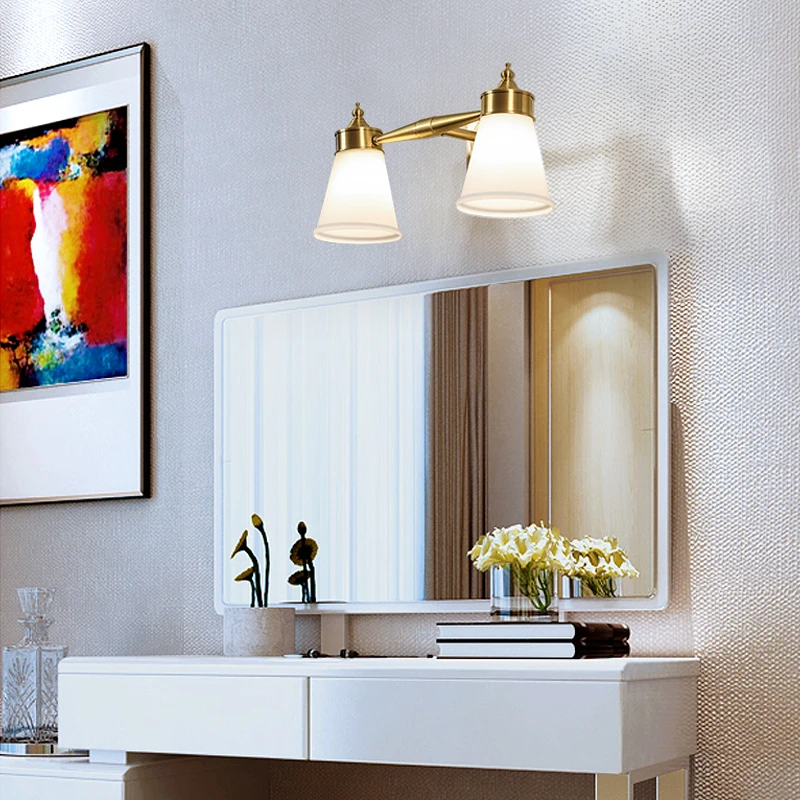 Европейская медная настенная лампа FKL зеркальная фара светодиодная