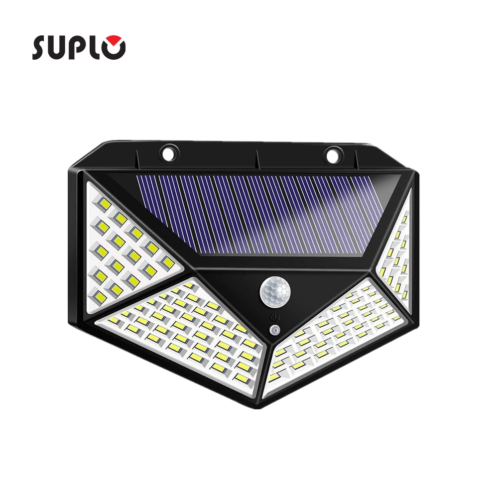 SUPLO солнечный светильник 100 светодиодов Солнечная лампа PIR датчик движения