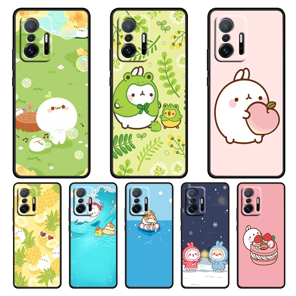 

Cartoon short-eared rabbit For Xiaomi MI 11T 10T Lite Youth Ultra CC9 9 8 Pro A3 5G Silicone Soft Black Phone Case