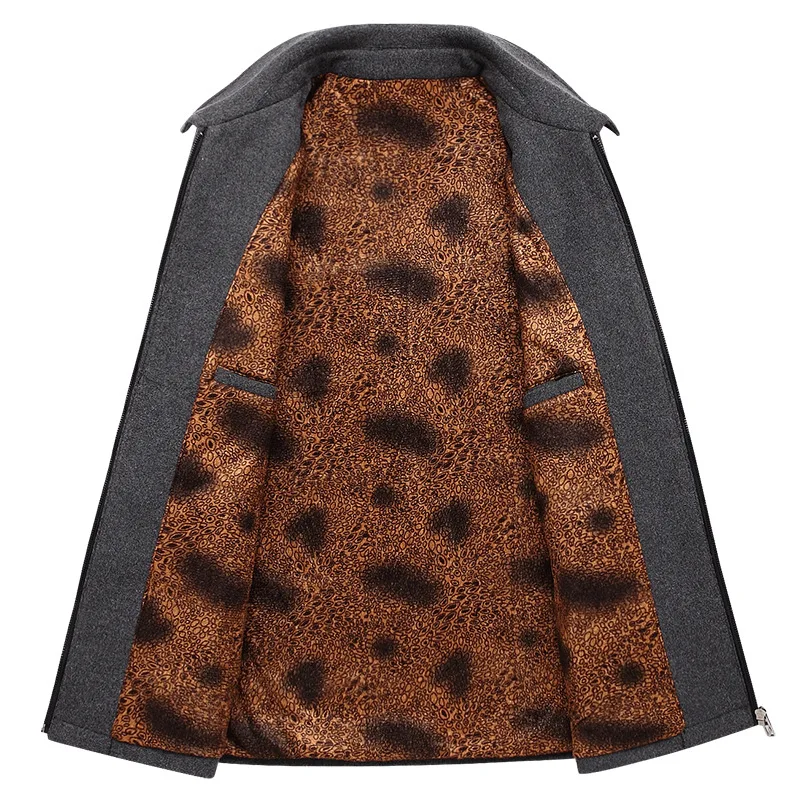 Мужское шерстяное пальто однотонное на молнии Осень-зима 2019 | Мужская одежда