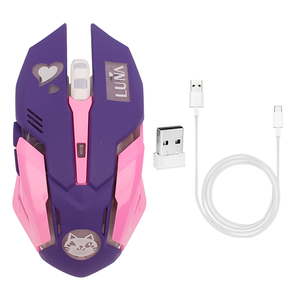 

Rechargeable Wireless Gaming Mouse 2.4G LED Optical Silent Wireless Computer Mouse 3 Adjustable DPI Ergonomic Auto Sleeping