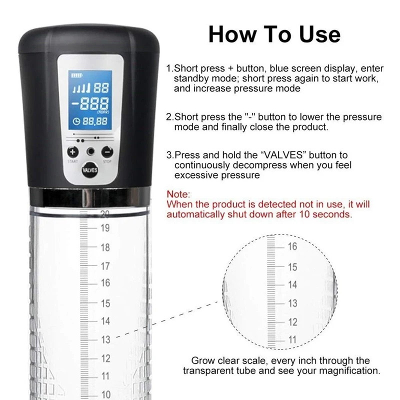 Вакуумный насос для увеличения пениса автоматически перезаряжаемый USB усилитель