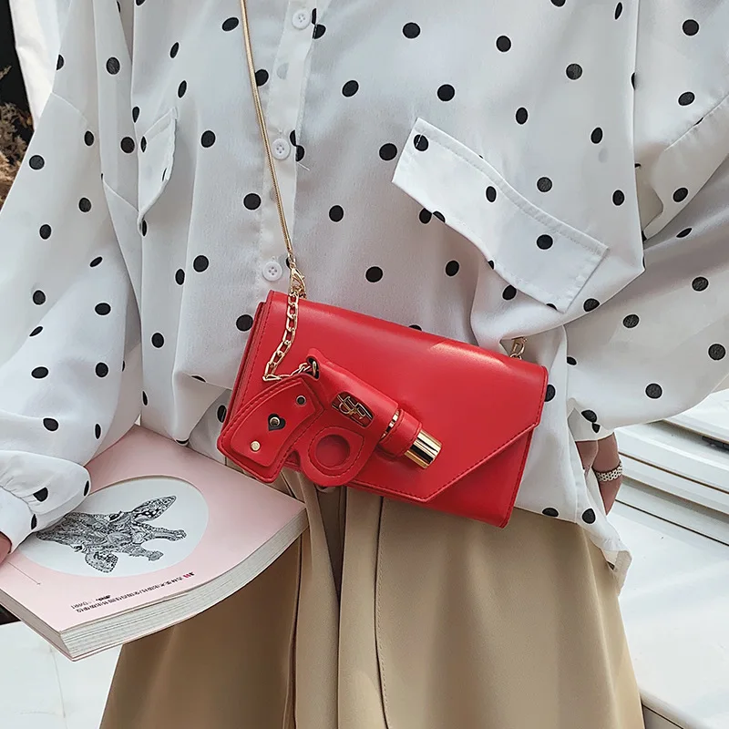 Модные дизайнерские сумки мессенджеры с 3D пистолетом для женщин 2019 женские