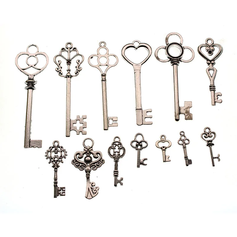 

39pcs/lot Mixed Key Charms Pendant for DIY Jewelry Making Vintage Keys Charms fits Bracelet Necklace Jewelry Findings