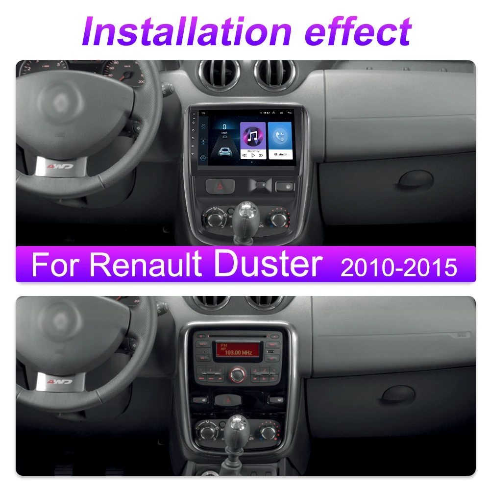 Автомагнитола мультимедийный видеоплеер для Renault Duster 1 2010 2011 2012 2013 2014 2015 навигация