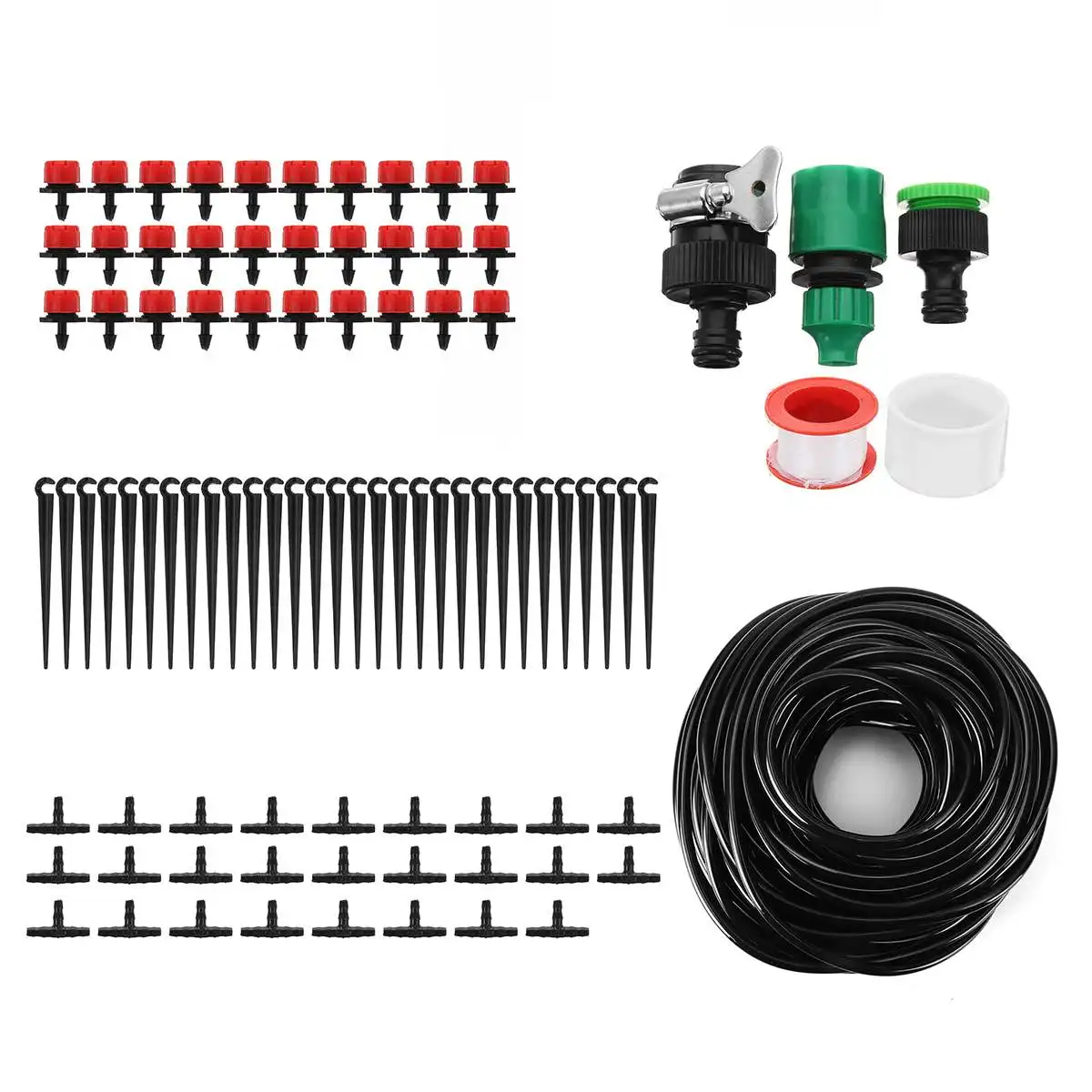 

92pcs 25M DIY Drip Irrigation System Automatic Watering Garden Hose Micro Drip Watering Kits with Adjustable Drippers