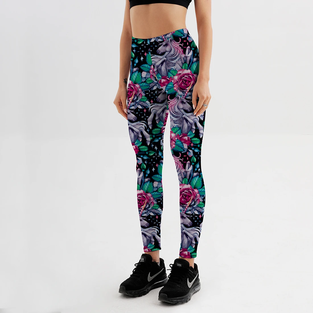 Женские леггинсы для фитнеса Qickitout с цифровым принтом красивые розовые белые