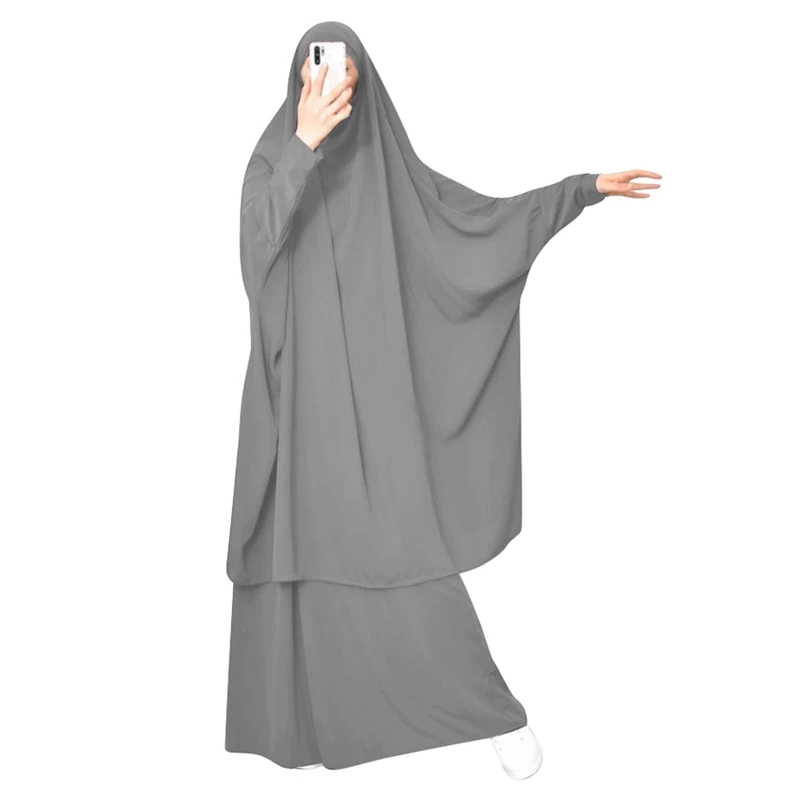 Мусульманское платье-хиджаб с капюшоном для женщин из двух частей молитвенная