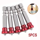 Крестовые магнитные биты 14 дюйма, Магнитная отвертка с шестигранным хвостовиком, биты с магнитом и красной головкой, ручные аксессуары для электрических винтов