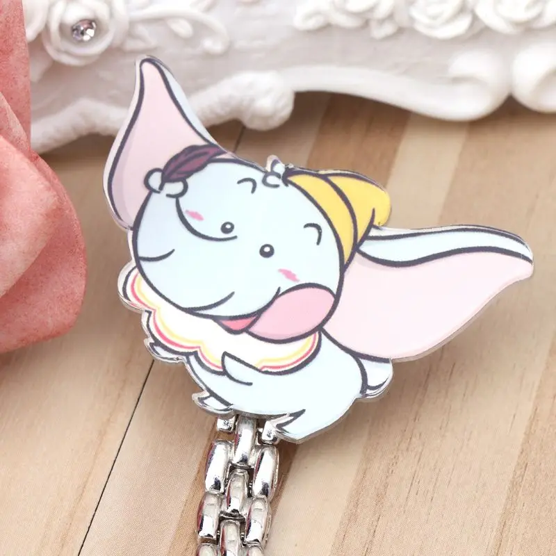 

Fashion Nurse Watch Cute Cartoon Elephant Acrylic Pocket Watches Gifts Lady Women Portable Doctor Supplies Clock