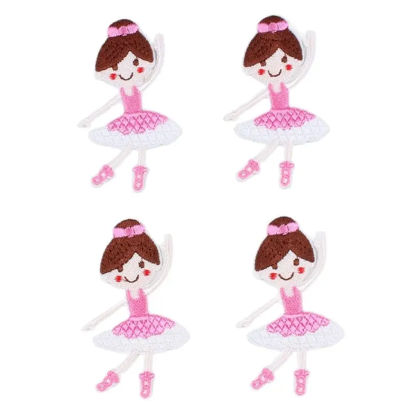 10 шт./лот Вышитые Розовые наклейки для маленьких девочек Мультяшные термоклейкие