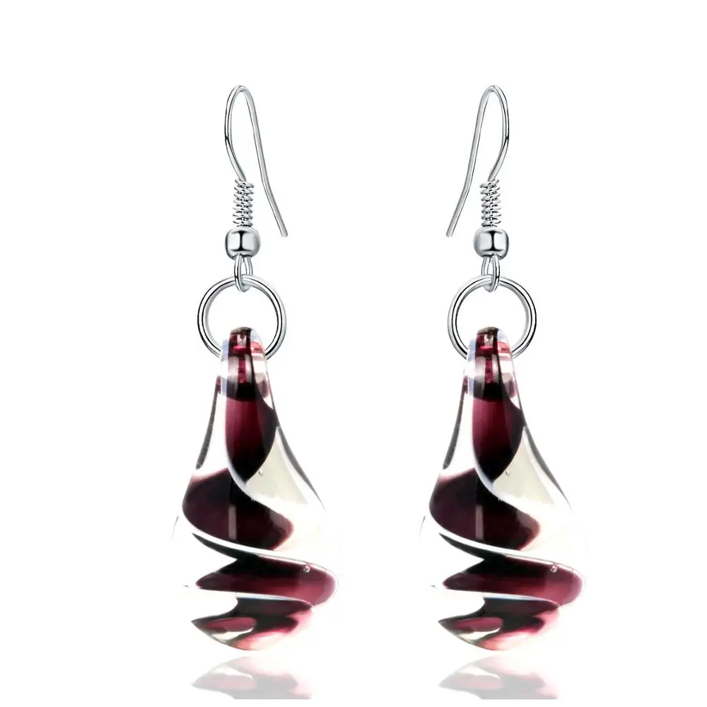 Серьги из муранского стекла для женщин, муранское вдохновение, каплевидные серьги в подарок, свисающие серьги на День святого Валентина, свадебные ювелирные изделия