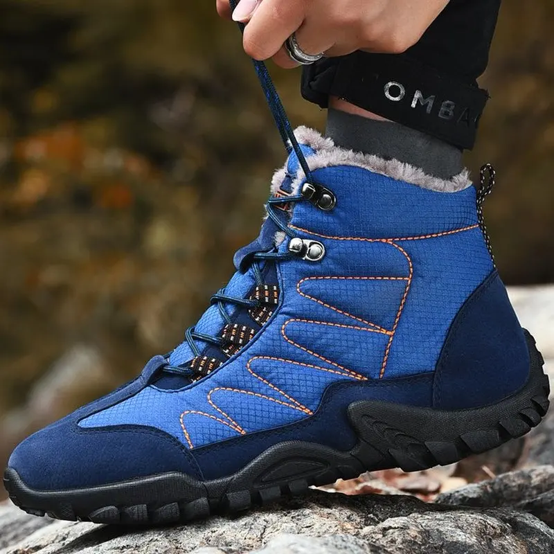 Мужские Ботильоны обувь на танкетке Мужская зимняя теплая мужские ботинки из