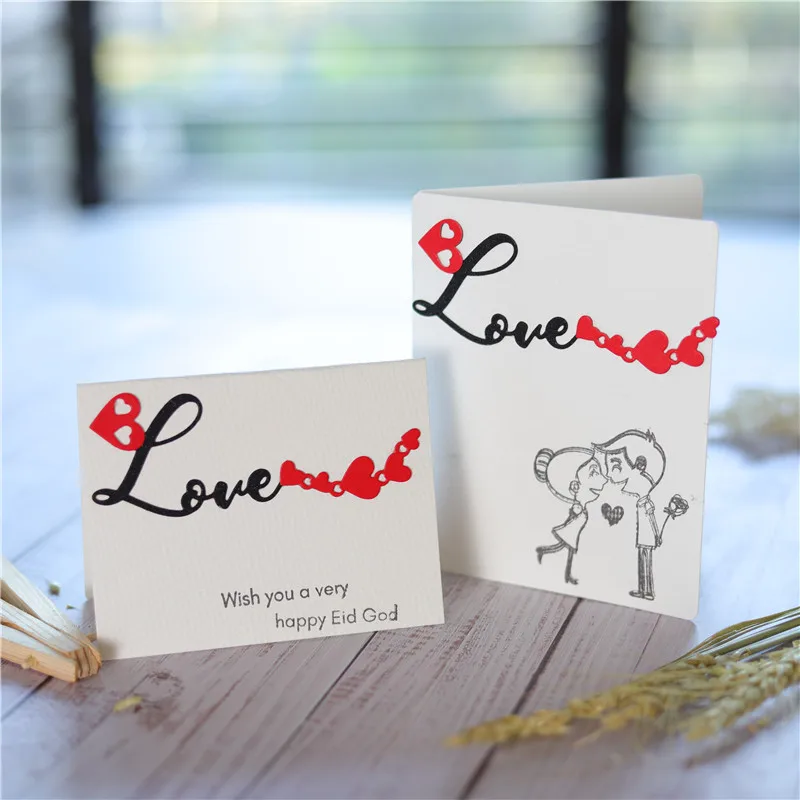 Металлические штампы YaMinSanNiO Love в форме сердца с надписью для скрапбукинга