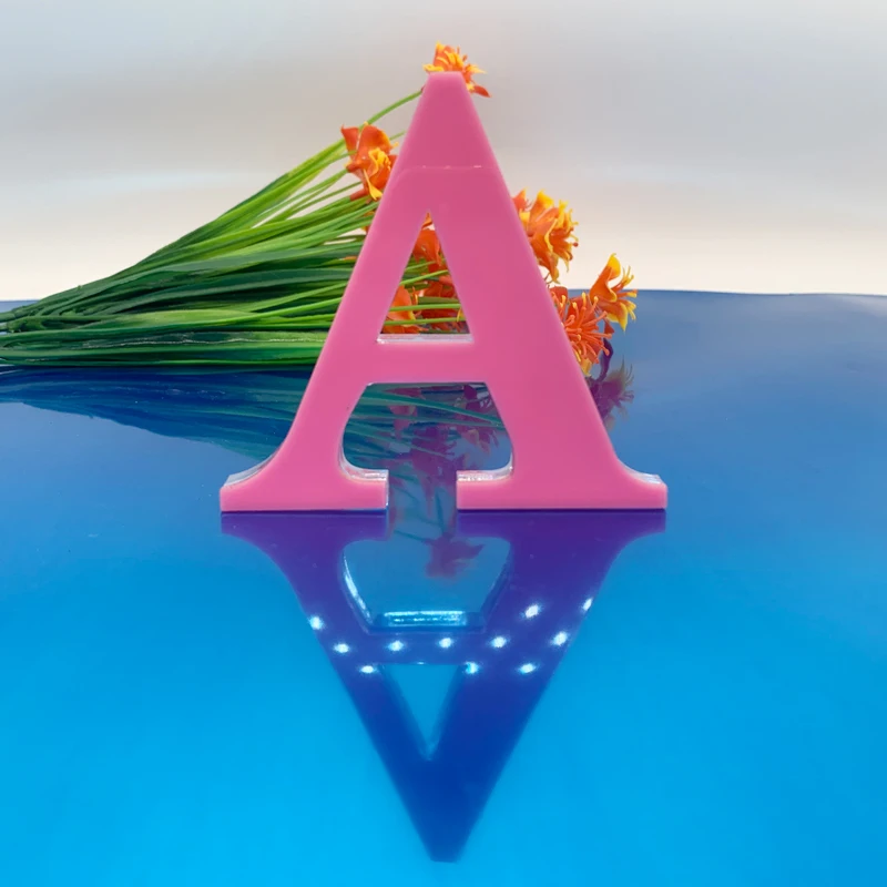 

Acrylic Letters Pink Alphabet DIY Love Logo A B C D Number Wall Sticker For Wedding Birthday Party Bedroom Door Name Home Decor