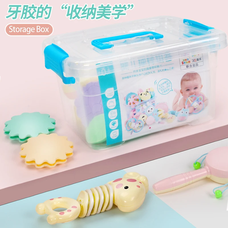 

12PCS Baby Safe Teether Toys Toddle Teething Ring Harmless Rattle Silicone Chew Dental Care Nursing Beads Toys For Infant Gifts