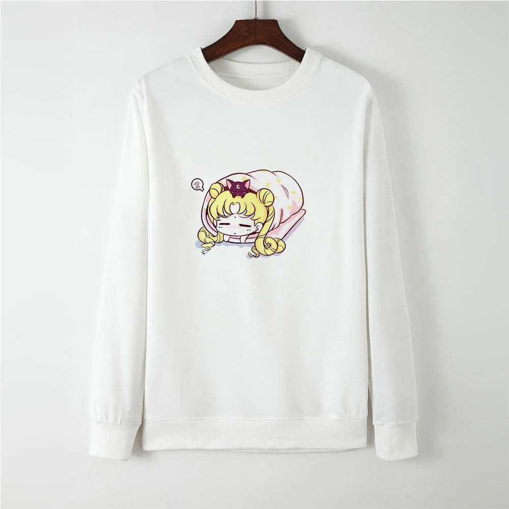 

Autumn Winter Sailor Moon 90's Tops Harajuku Casual Loose Sweatshirt Women Hoodies Tops Coat Sudadera Mujer Femme Pullovers