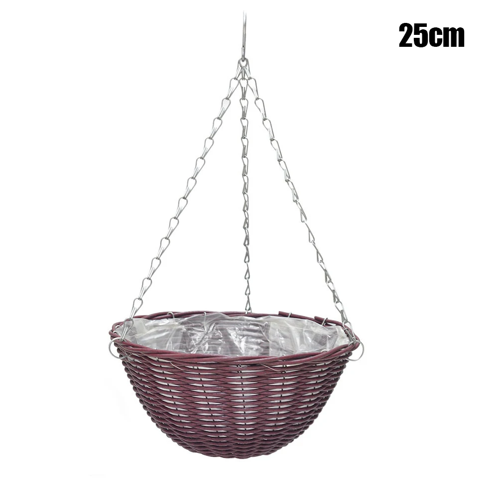 

Newest Wall Hanging Basket Flower Pot Imitation Rattan Crafts Breathable Durable Pot Decoration for Home Garden Courtyard
