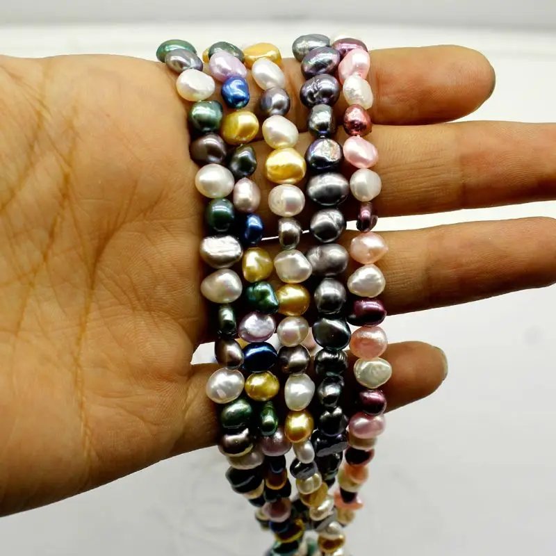 

Freshwater Cultured Pearl Beads Jewelry Making Natural Gemstone Precious 6-7mm