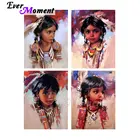 Алмазная картина Ever Moment, квадратные алмазные рисунки для детского творчества, сделай сам, индейцы, для украшения стен, подарок ASF2241