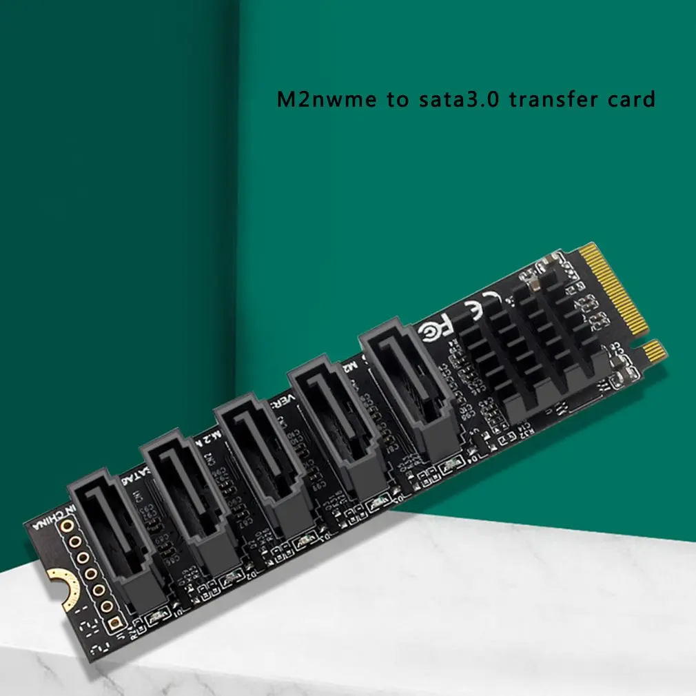 

Newest For PC Laptop JMB585 M.2 To NGFF 5 Ports SATA3.0 Adapter Card M.2 Key M SATA3.0 Expansion Card Dropshipping Fast Delivery