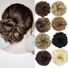 Шиньон для девушек DIANQI с резинкой, коричнево-серый синтетический шиньон для волос, Женский пучок